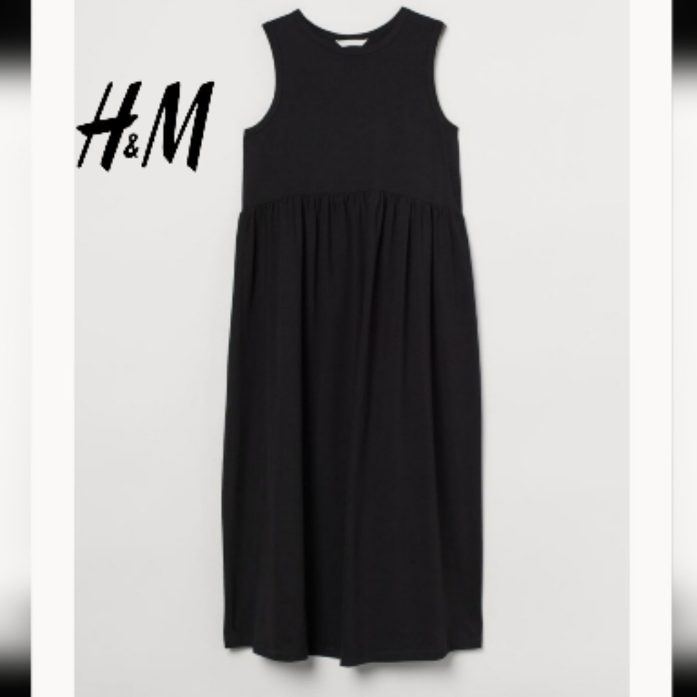 H&M MAMA Small Maternity Tank-top Dress Black Cotton Knit